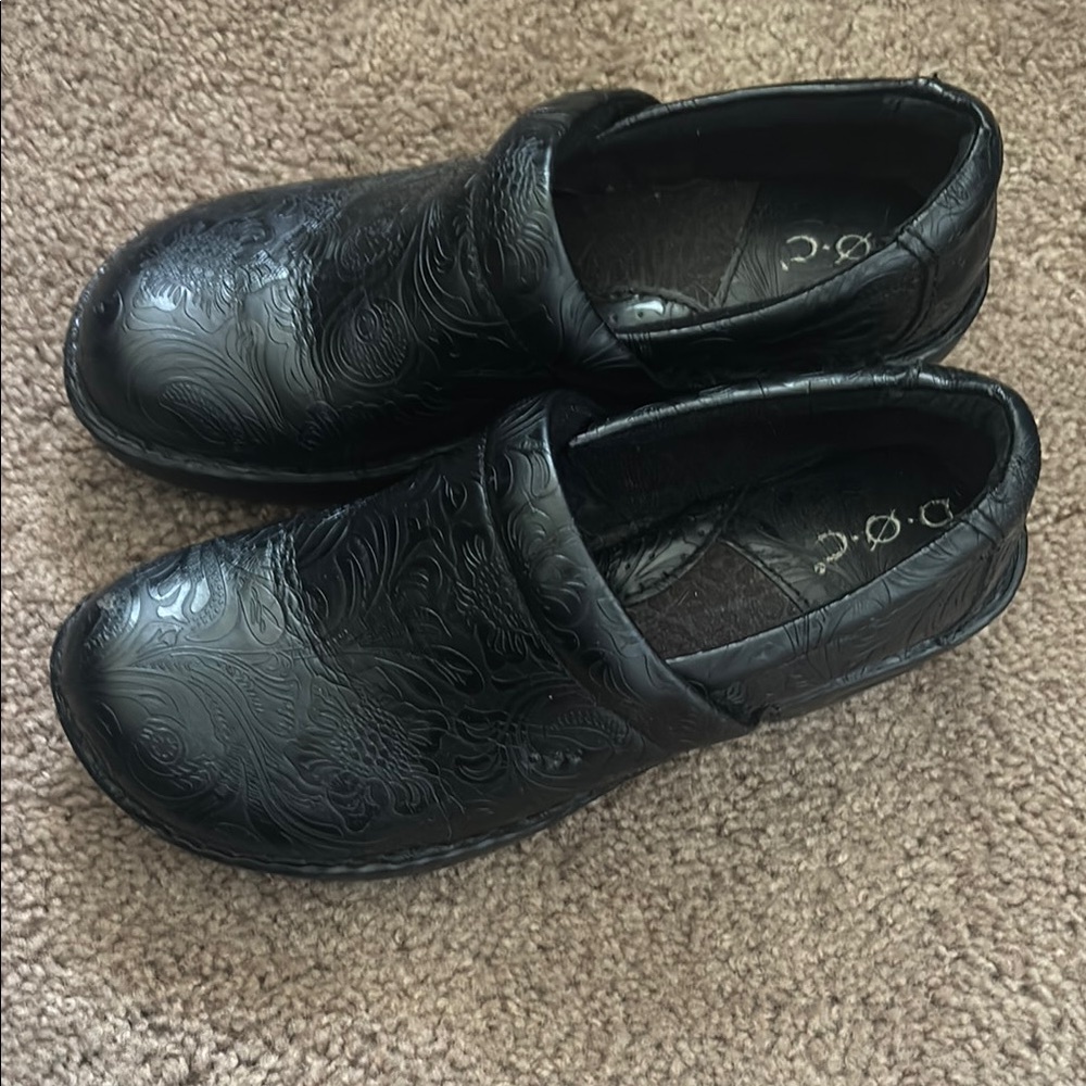 BOC Black Leather Slip-On Loafers